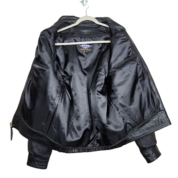 Gibson & Barnes Black Leather Airline Skyliner Bomber Jacket Men's Size 40 Tall - Picture 7 of 13